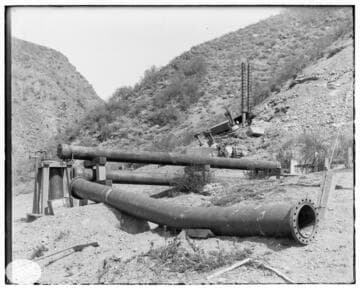 The air chambers for Mill Creek #2 Hydro Plant and Mill Creek #3 Hydro Plant during their construction