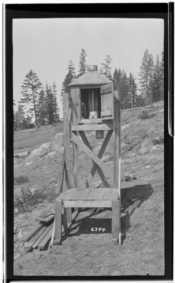 Big Creek, Shaver Lake Dam - Precipitation gauge in the snow