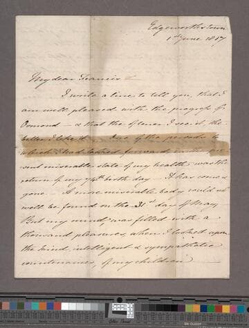 Edgeworth, Richard Lovell. Letter to Sir Francis Beaufort