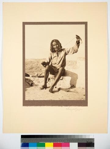 Hopi spinning yarn, Walpi, Arizona
