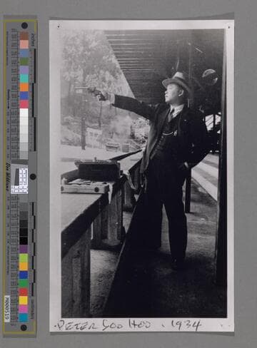 Peter SooHoo at a firing range