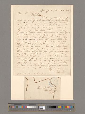 Abraham Lincoln, Springfield, Illinois, letter to Owen Lovejoy, Washington, D.C