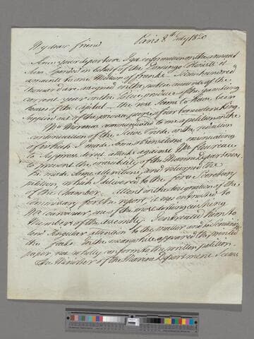 Turckheim, Baron. Letter to Thomas Clarkson