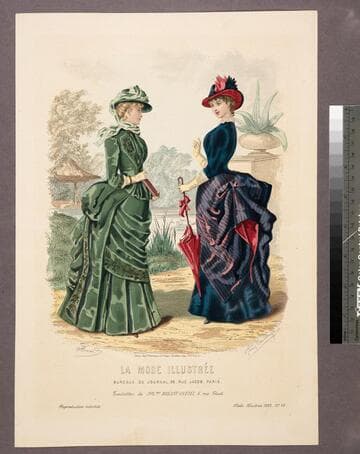 La mode illustrée bureaux du journal. 56, rue Jacob, Paris. Toilettes de Mme. Breant-Castel. 6. rue Gluck