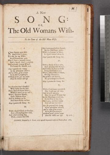 A new song: or, The old womans wish. To the tune of the Old mans wish