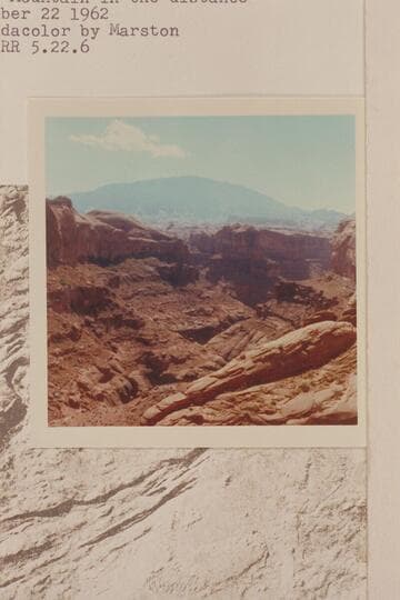 Up Nasja Creek to the junction with Bald Rock Creek. Navajo Mountain in the distance