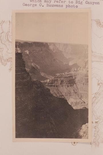 The Little Colorado below the Blue Spring. In the background the Canyon of the Lower Falls which may refer to Big Canyon