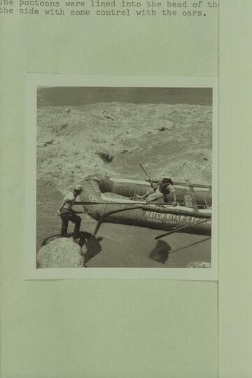 15. Running Lava Falls. The Pushoff. Pontoon No. 1. Boat: Bruce. Shore: Al