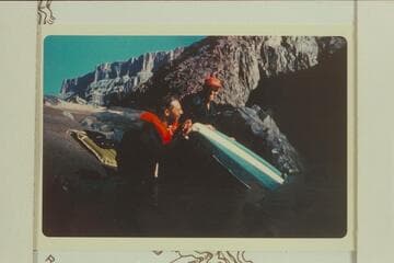The wreck of the I-0 boat at Gneiss Canyon. Visbak at left