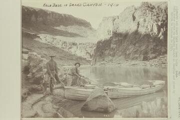 Ellsworth and Emery Kolb near Bass Cable. Photo given to Charles Battye at Needles and given by Battye to Marston in 1953