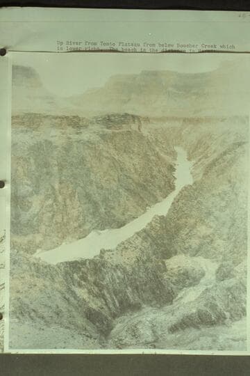 Upriver from Tonto Plateau from below Boucher Creek which is lower right. The beach in the distance is Hermit
