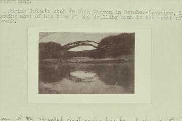 No. 118. Charles Gibbons album. The huge Galloway Cave about a half mile above Wahweap Creek. Approximately Mile 17