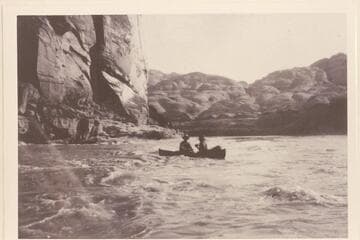 "Bull Frog Rapids- worst in Glen Canyon". Bull Frog Creek enters at right at Mile 120.5