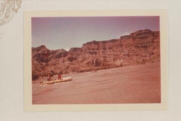 Down from Mile 207.4; gypsum intrusion is center. The Anspachs and their "River Rat" at left