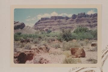 Down the right bank from head of Spanish Bottom. The Paradox at mouth of Red Canyon is at left