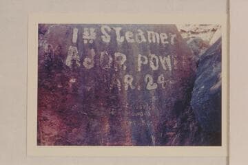 Steamer Powell inscription at Mile 212 7/8 in Cataract Canyon