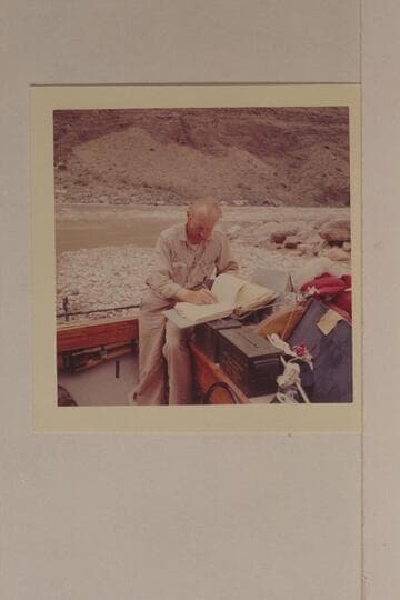 Jim Algar with the script of Disney's "Ten Who Dared." Grand Canyon