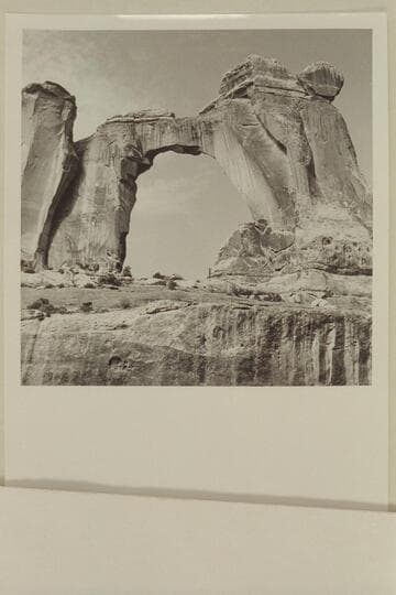 Pegasus Arch. North side of the AbajoPegasus Archs in Salt Canyon. Kent Frost stands in the arch