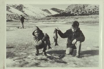 Ice Fishing; Flaming Gorge Reservoir. Ashley National Forest