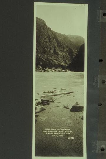 Green River Investigation: Downstream in Ladore Canyon, 1 1/4 Miles below Pot Creek