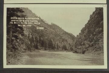Green River Investigation: Upstream in Red Canyon, 3 1/2 miles below Cart Creek