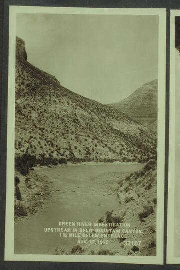 Green River Investigation; upstream in Split Mountain Canyon, 1 3/4 mile below entrance