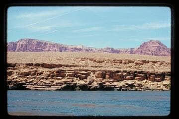 Lees Ferry, lower crossing, looking toward the Paria side with the Vermillion Cliffs in the background