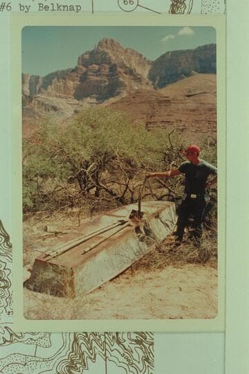 Metal boat bolted at mid-section. Cardenas Creek