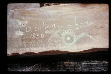 Denis Julien inscription; Hell Roaring Canyon