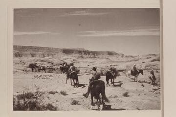 Approach to base camp north of 73.6; Anasazi Canyon. 50 Mile Mountain on skyline. 60 Mile Point below