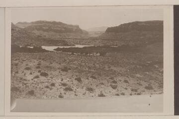 Looking toward Two Mile Canyon across Humphrey's Farm. About 3 miles below Hite in Glen Canyon, Colorado River