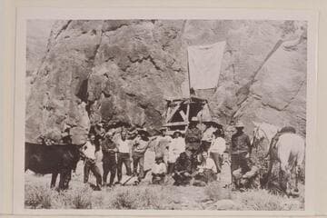 Party posed at the plaque at Rainbow Bridge prior to the ceremony of unveiling