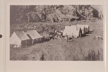 Camp Rust, Trail Diggers Headquarters. Bright Angel Creek. Winter