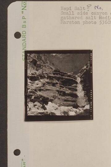 The travertine building up from the salt spring above the first bench. Small side canyon opposite Kwagunt Canyon where the Hopis gathered salt medicine