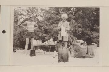 Bill Sanderson and Mary Abbott. Camp at Kwagunt Rapid