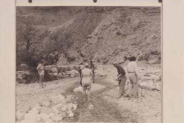 Diverting the water from Nancoweap Creek. M. Marston; Nevills; Elma Milotte; Garth Marston; Henderson; Pauline Saylor