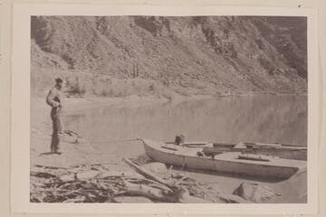 Boats at Lees Ferry. Jerry Johnston. Titanic and Ross Wheeler