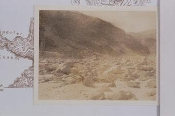 Downriver from rock bar at Dubendorff Rapid which is covered in high water but exposed in low water. Eddy marked on photo reverse 208 C but it fits the location for 207 C