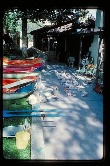 Yaks and gear at Belknap house