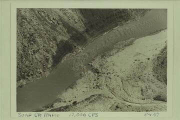 Soap Creek Rapid. Approximate gauge: 17,000 cfs