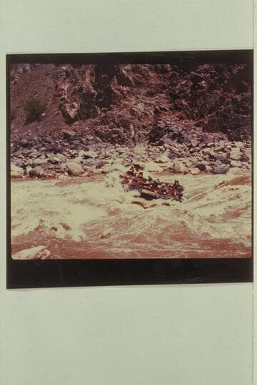 The Georgie White pontoon combination in Hermit Rapid. Georgie White is operating the motor