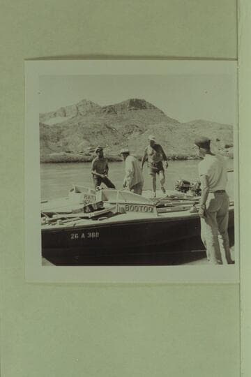 Preparation for departure from Lees Ferry. Marston-Disney cruise. Larry Sanderson; Rod Sanderson; Roy Bolton; Ballard Atherton