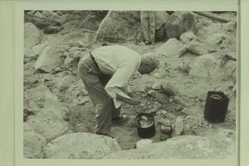 Joe Desloge digs in for dinner. Soap Creek