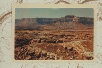 Kanab Point and Fishtail Point from Esplanade below. Chickapanagi Point