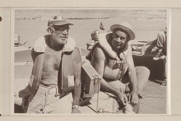 Dock Marston and Chuck Richey. Left bank below the delta below Pierces Ferry; Lake Mead