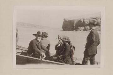Party of VIP's at head of Boulder Canyon inspecting Dam Site