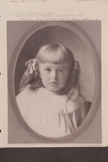 Harry Aleson as a child. Aleson was born at Waterville, Iowa, 1899, Mar. 09. Aleson has prints which are captioned "at 3 1/2--1902?"