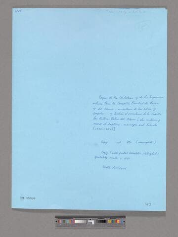 Copia de las Cordilleras y de Los Superiores ordines Para la Compania Presidial de Bexar y del Alamo…inventario de los libros y papeles…y Tambien el inventario de la capilla San Antonio Bolero del Alamo