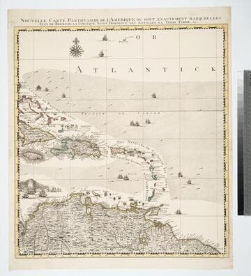 Nouvelle Carte Particuliere de l'Amerique ou sont exactement Marquées les Iles de Bermude, la Jamaique, Saint Domingue. Les Antilles. la Terre Ferme &ce