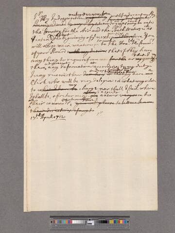 Blathwayt, William. Letter to Gregory King